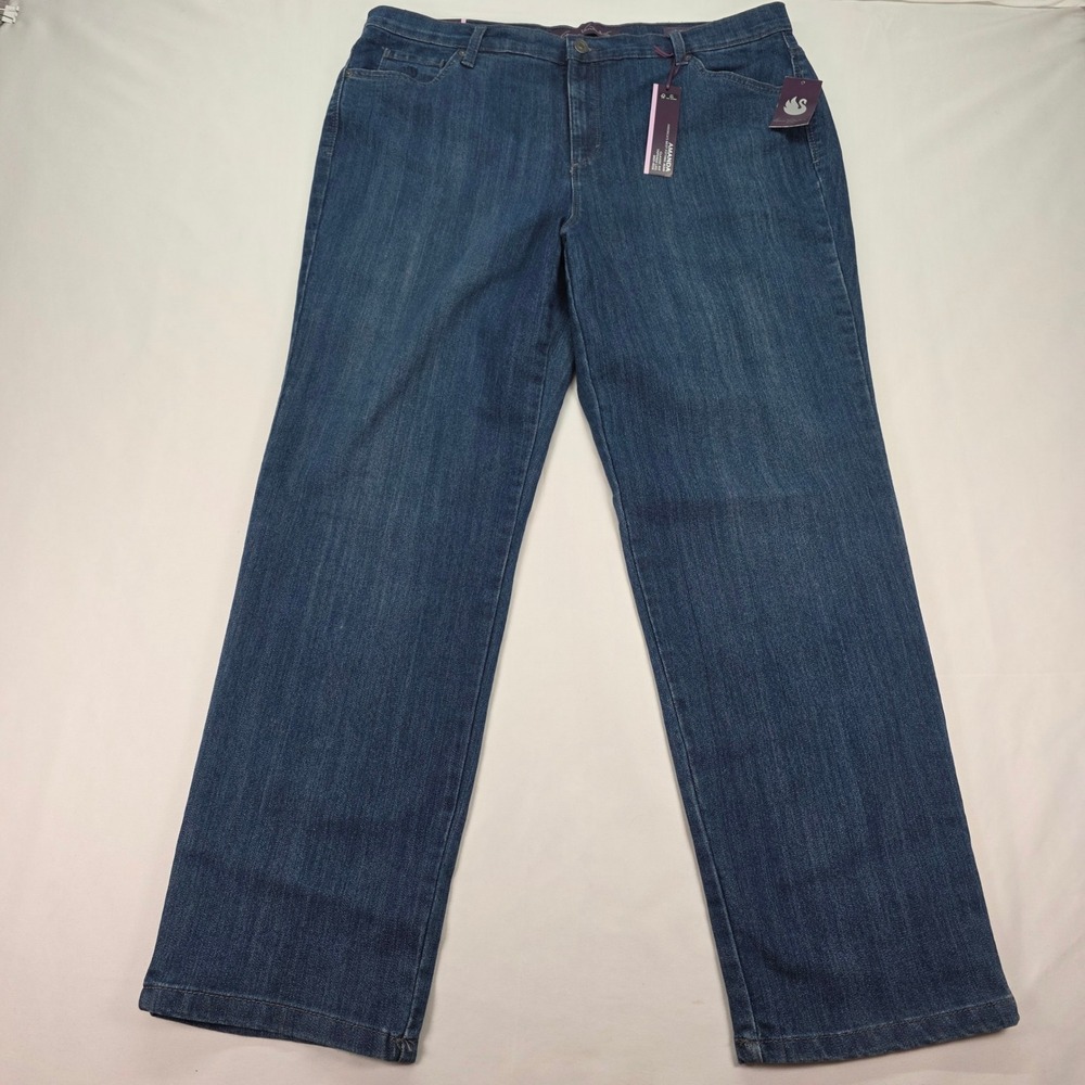Gloria Vanderbilt Amanda Jeans 16W Women Blue Tapered Leg Mid Rise Stretch Denim